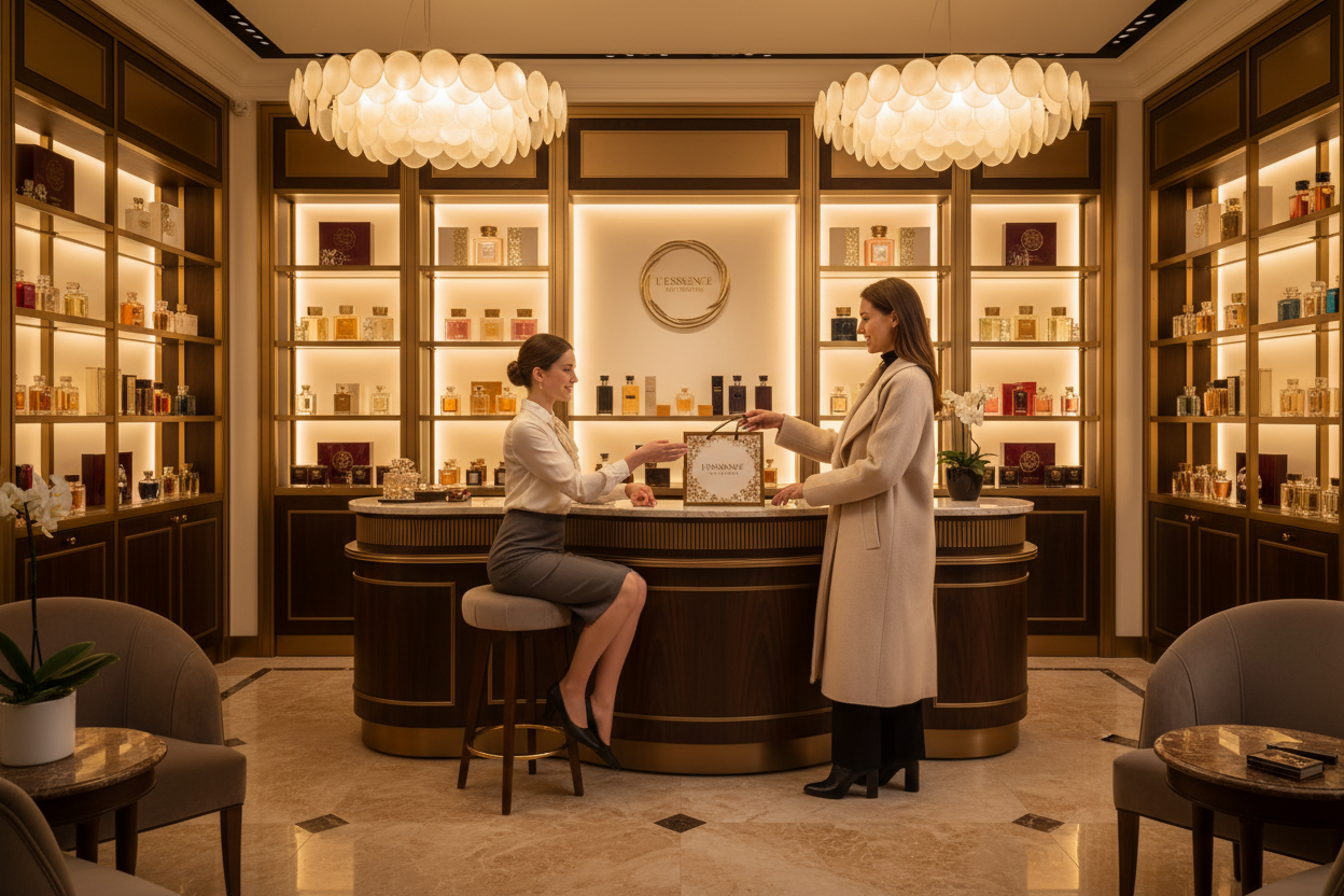Scène de boutique de parfum premium
